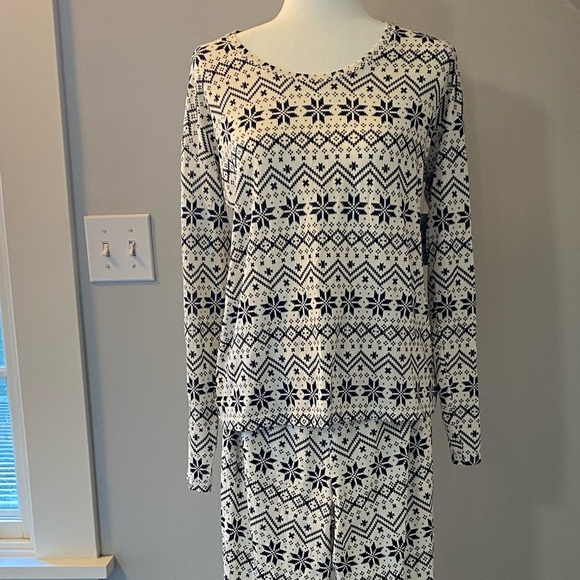 Tommy John second skin pj set in coconut milk/vintage holiday sweater size small - Picture 2 of 10